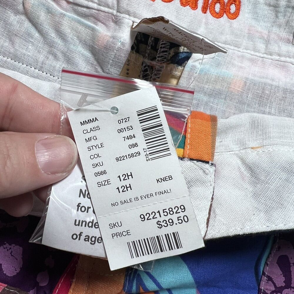 Limited Too Shorts Girls Size 12 1/2 Patch Plaid Floral Short Multi-Color NWT - Picture 6 of 12
